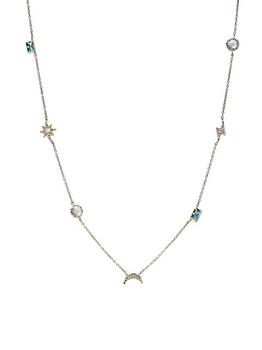 商品Anzie | Aztec Luna 14K Gold, Diamond & Topaz Necklace,商家Saks Fifth Avenue,价格¥11941图片