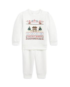 商品Ralph Lauren | Girls' Fleece Embroidered Graphic Sweatshirt & Jogger Pants Set - Baby,商家Bloomingdale's,价格¥524图片