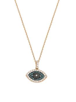 商品Eye Light 14K Rose Gold & Multicolor Diamond Necklace图片