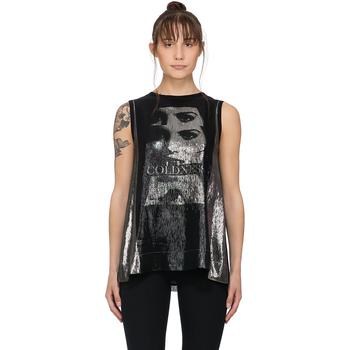 推荐Coldness Printed Metalic Sleeveless T-Shirt - Black商品
