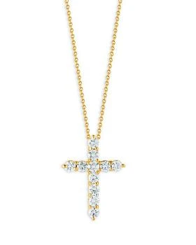 Roberto Coin | 18K Yellow Gold Tiny Treasures Cross Pendant Necklace, 16-18",商家Bloomingdale's,价格¥22074