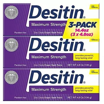 Desitin | Desitin Maximum Strength Diaper Rash Paste 4.8 oz., 3 pk.,商家Sam's Club,价格¥144