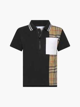 Burberry | Burberry Black Boys Polo Shirt商品图片,额外8折, 额外八折