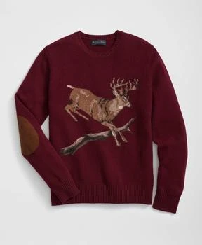 Brooks Brothers | Merino Wool Crewneck Sweater with Deer Intarsia Motif,商家Brooks Brothers,价格¥1428