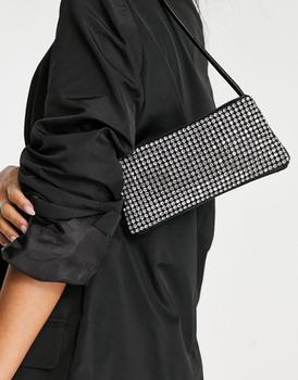 asos腋下包, ASOS | ASOS DESIGN diamante mini shoulder bag in black商品图片 8.1折