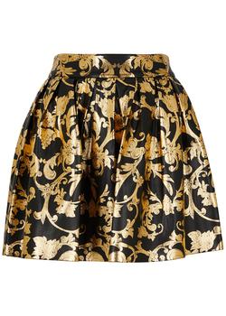Alice + Olivia | Fizer printed vegan leather mini skirt商品图片,额外7.5折, 额外七五折