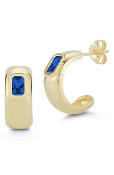 商品GLAZE JEWELRY | 14K Gold Vermeil CZ Hoop Earrings,商家Nordstrom Rack,价格¥275图片