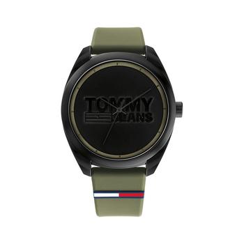 tommy hilfiger手表, Tommy Hilfiger | Tommy Hilfiger Men's Military-Like Green Silicone Strap Watch 44mm商品图片 8折×额外8.5折, 额外八五折