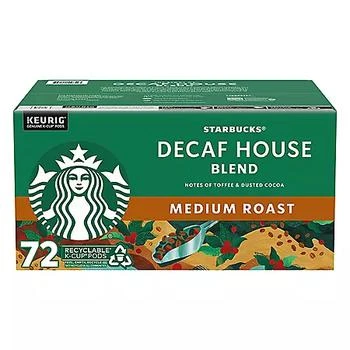 Starbucks | Starbucks Decaf House Blend Medium Roast K-Cup Coffee Pods, 72 ct.,商家Sam's Club,价格¥262