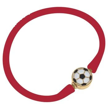 Canvas Style | Enamel Soccer Ball Silicone Bali Bracelet In Red,商家Verishop,价格¥212