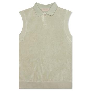 essentials polo, Essentials | Fear of God Essentials Women's Velour Sleeveless Polo - Seafoam商品图片 