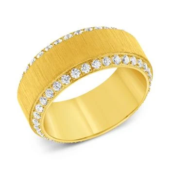 Macy's | Men's Cubic Zirconia Textured Band in Yellow Ion-Plated Stainless Steel,商家Macy's,价格¥978