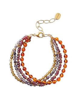 Chan Luu, Chan Luu | 18K-Gold-Plated, Glass Seed Bead & Multi-Gemstone Bracelet商品图片 