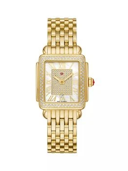 推荐Deco Madison Mid 18K-Gold-Plated Stainless Steel, Mother-Of-Pearl & 0.78 TCW Diamond Bracelet Watch/29MM x 31MM商品