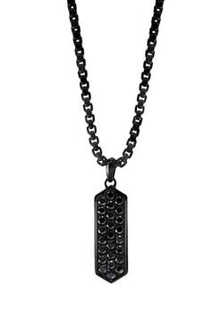 Effy | Men's Black Spinel Sterling Silver Pendant Necklace商品图片,