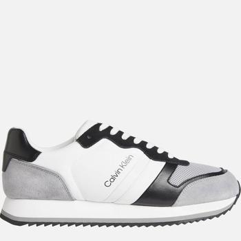 推荐Calvin Klein Men's Low Top Mix Trainers - White/Grey/Black商品