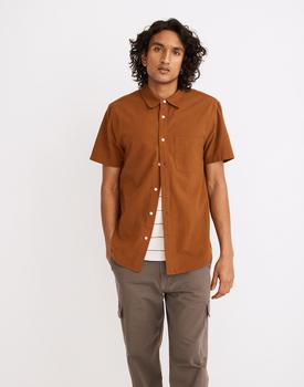 Madewell | Crinkle Cotton Perfect Short-Sleeve Shirt商品图片,5折起×额外7折, 额外七折