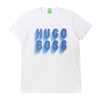 Hugo Boss | HUGO BOSS 男士白色棉质立体LOGO字母胶质印花圆领短袖T恤 C-TEE2-50303651-100商品图片,独家减免邮费