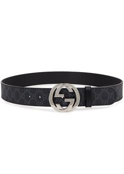 gucci皮带男, Gucci | GG black monogrammed belt商品图片 