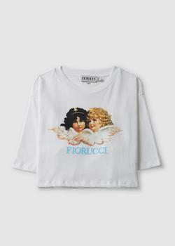 推荐Fiorucci Womens Vintage Angels Cropped T-Shirt In White商品