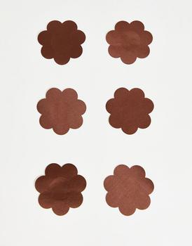 商品Fashionkilla adhesive 3 pack nipple covers in brown图片