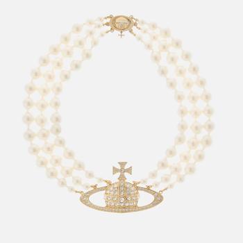 Vivienne Westwood | Vivienne Westwood Bas Relief Gold-Tone and Faux Pearl Choker商品图片,