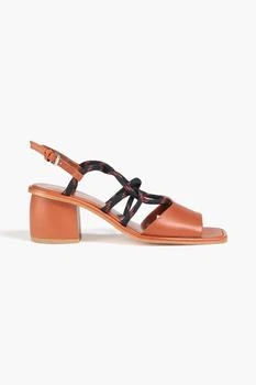 推荐Raven leather and cord slingback sandals商品