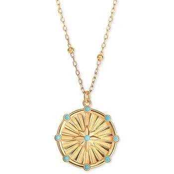 Giani Bernini | Blue Cubic Zirconia Starburst Pendant Necklace in 18k Gold-Plated Sterling Silver, 16" + 2" extender, Created for Macy's,商家Macy's,价格¥637