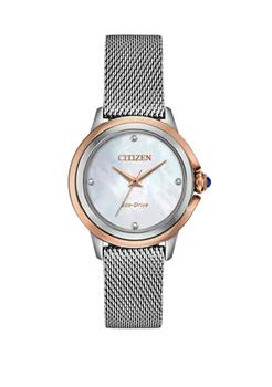 商品Women's Citizen Ceci Silver-Tone Stainless Steel Bracelet Watch,商家Belk,价格¥2163图片