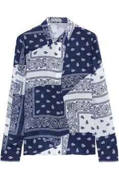 Alice + Olivia | Willa patchwork-effect printed silk crepe de chine shirt商品图片,4.2折