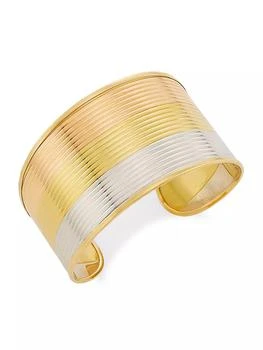 Renee Lewis | Tri-Tone 18K Gold Wide Fluted Cuff,商家Saks Fifth Avenue,价格¥57948