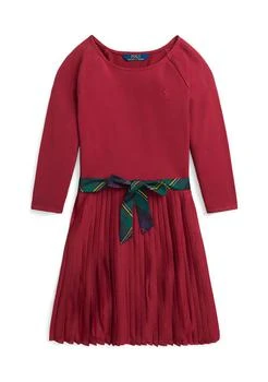 Ralph Lauren | Lauren Childrenswear Girls 7 16 Pleated Stretch Jersey Dress,商家Belk,价格¥171