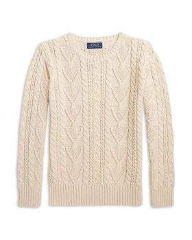 商品Ralph Lauren | Boys' Aran Knit Cotton Blend Sweater - Big Kid,商家Bloomingdale's,价格¥491图片