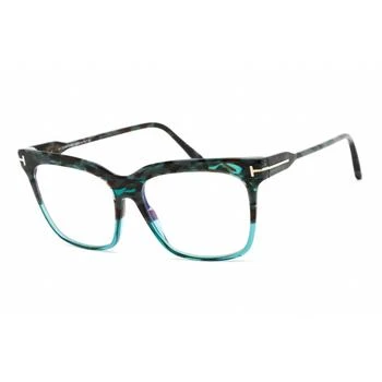 推荐Tom Ford Women's Eyeglasses - Shiny Teal Plastic Square Shape Frame | FT5768-B 056商品
