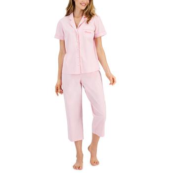 Charter Club | Mama Notch-Collar Short-Sleeve Top and Pajama Pants Set, Created for Macy's商品图片,5折