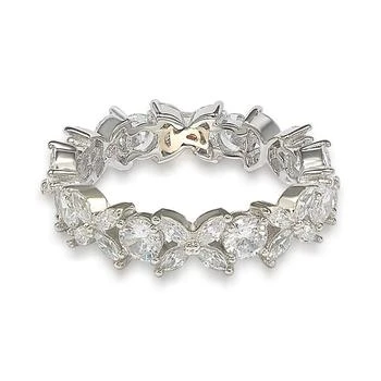 Suzy Levian | Suzy Levian Sterling Silver Cubic Zirconia Floral Eternity Band,商家Premium Outlets,价格¥438