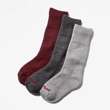 Timberland | Three Pack Marled Crew Socks Gift Box for Women in Black商品图片,