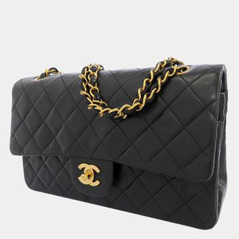 chanel包, [二手商品] Chanel | Chanel Black Quilted Lambskin Leather Medium Double Flap Shoulder Bag商品图片 