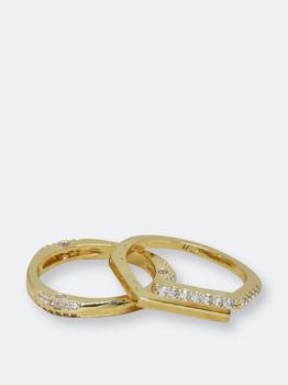 商品Ettika Jewelry | Orbital Crystal 18k Gold Plated Ring Set of 2,商家Verishop,价格¥246图片