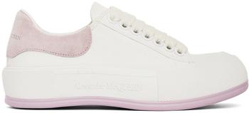 商品Alexander McQueen | White & Purple Deck Lace Plimsoll Sneakers,商家SSENSE,价格¥1738图片