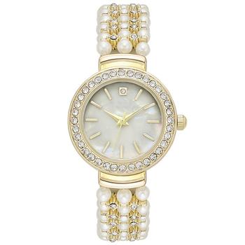 推荐水钻人造珍珠装饰女士腕表, 28mm商品
