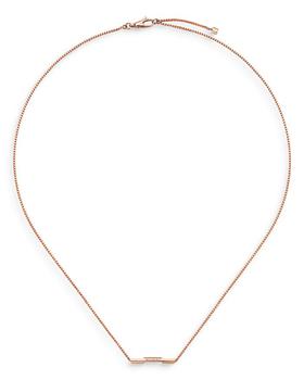 Gucci | 18K Rose Gold Link To Love Bar Necklace, 17.7"商品图片,独家减免邮费