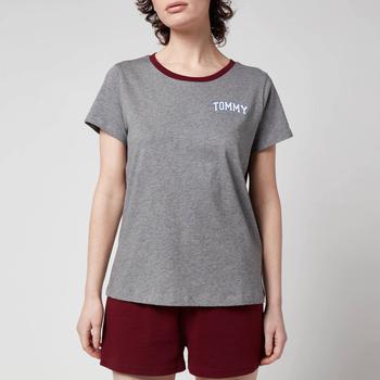 Tommy Hilfiger | Tommy Hilfiger Women's Sustainable T-Shirt And Shorts Set - Medium Grey HT/Deep Rouge商品图片,6折×额外7.5折, 额外七五折