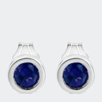 Haus of Brilliance | .925 Sterling Silver Bezel Set 3.5mm Treated Blue Sapphire Gemstone Solitaire Stud Earrings,商家Verishop,价格¥3760