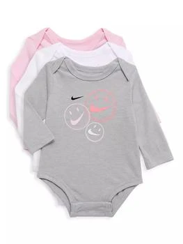 推荐Baby's 3-Piece Logo Long-Sleeve Bodysuit Set商品