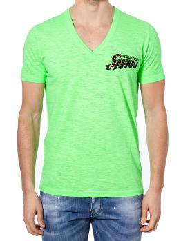 DSQUARED2 |  男士绿色棉质v领短袖T恤 GC0918-22255-910商品图片,独家减免邮费