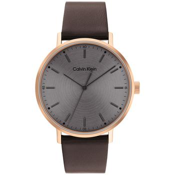 Calvin Klein | Brown Leather Strap Watch 42mm商品图片,
