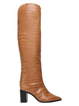 推荐Anaisha Over-The-Knee Croc-Embossed Leather Boots商品