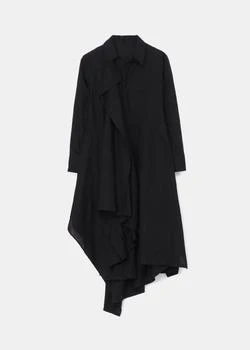 推荐YOHJI YAMAMOTO Black Right Side Tuck Dress商品