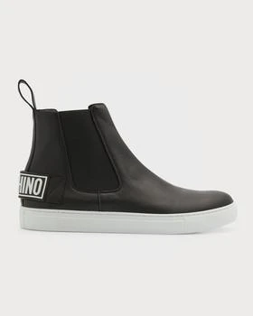 Moschino | Men's Logo Leather Chelsea Boot Sneakers 满$200减$50, 满减